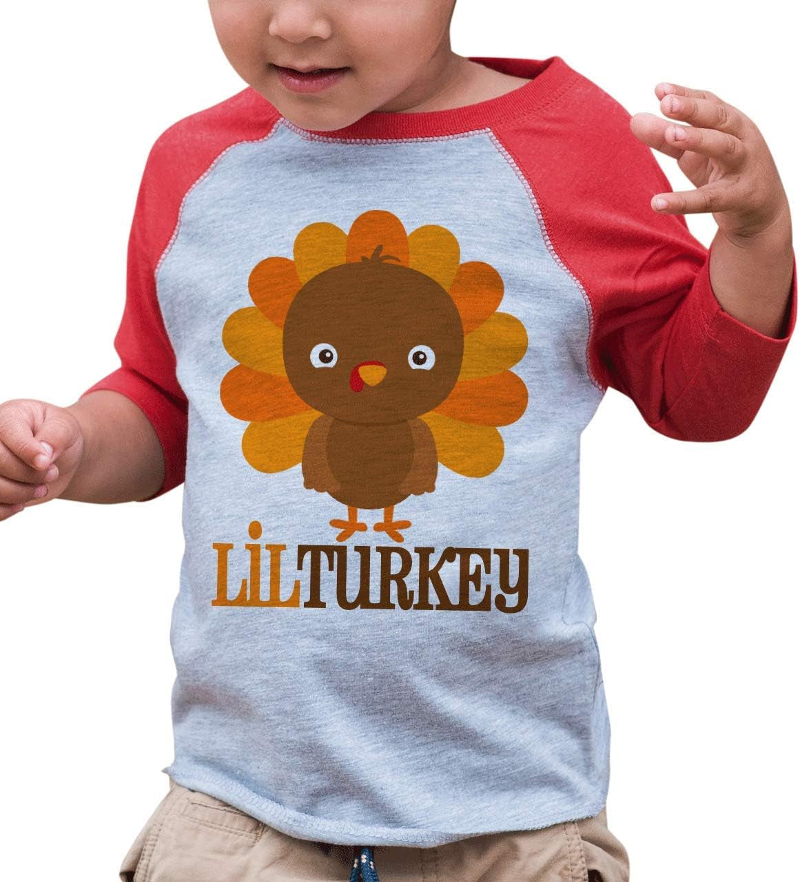 Baby Boy'S Little Turkey Thanksgiving Red Raglan