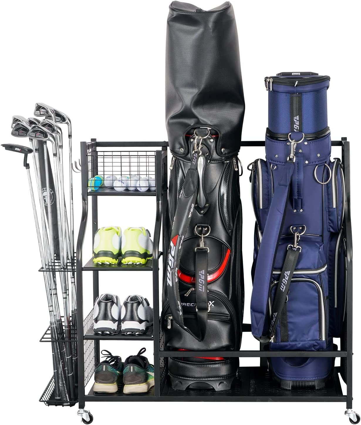 Golf Storage Garage Organizer, Golf Bag Storage Stand and Other Golfing Equipment Rack, Extra Storage Rack for Golf Clubs