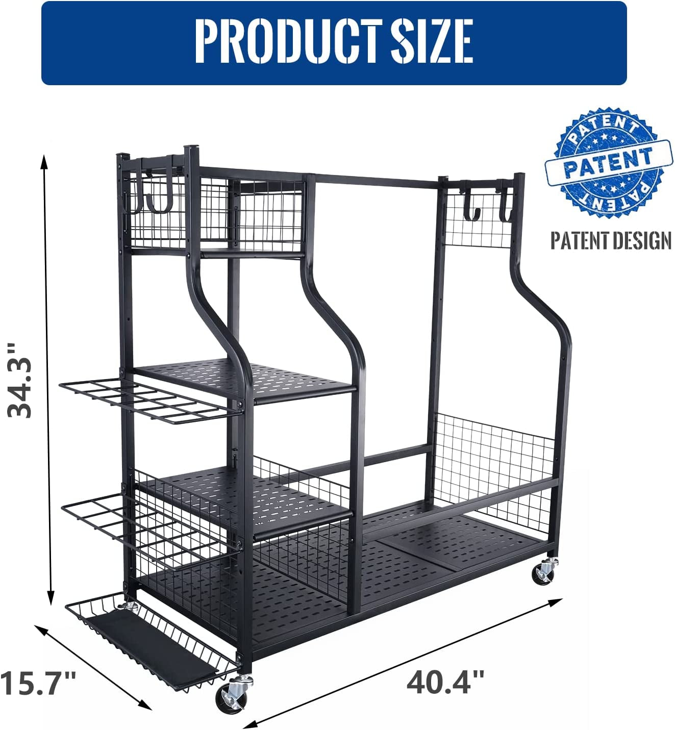 Golf Storage Garage Organizer, Golf Bag Storage Stand and Other Golfing Equipment Rack, Extra Storage Rack for Golf Clubs