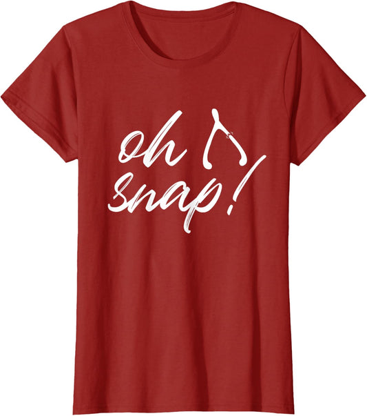 Thanksgiving Shirts Women Oh Snap Funny Turkey Day Wishbone T-Shirt