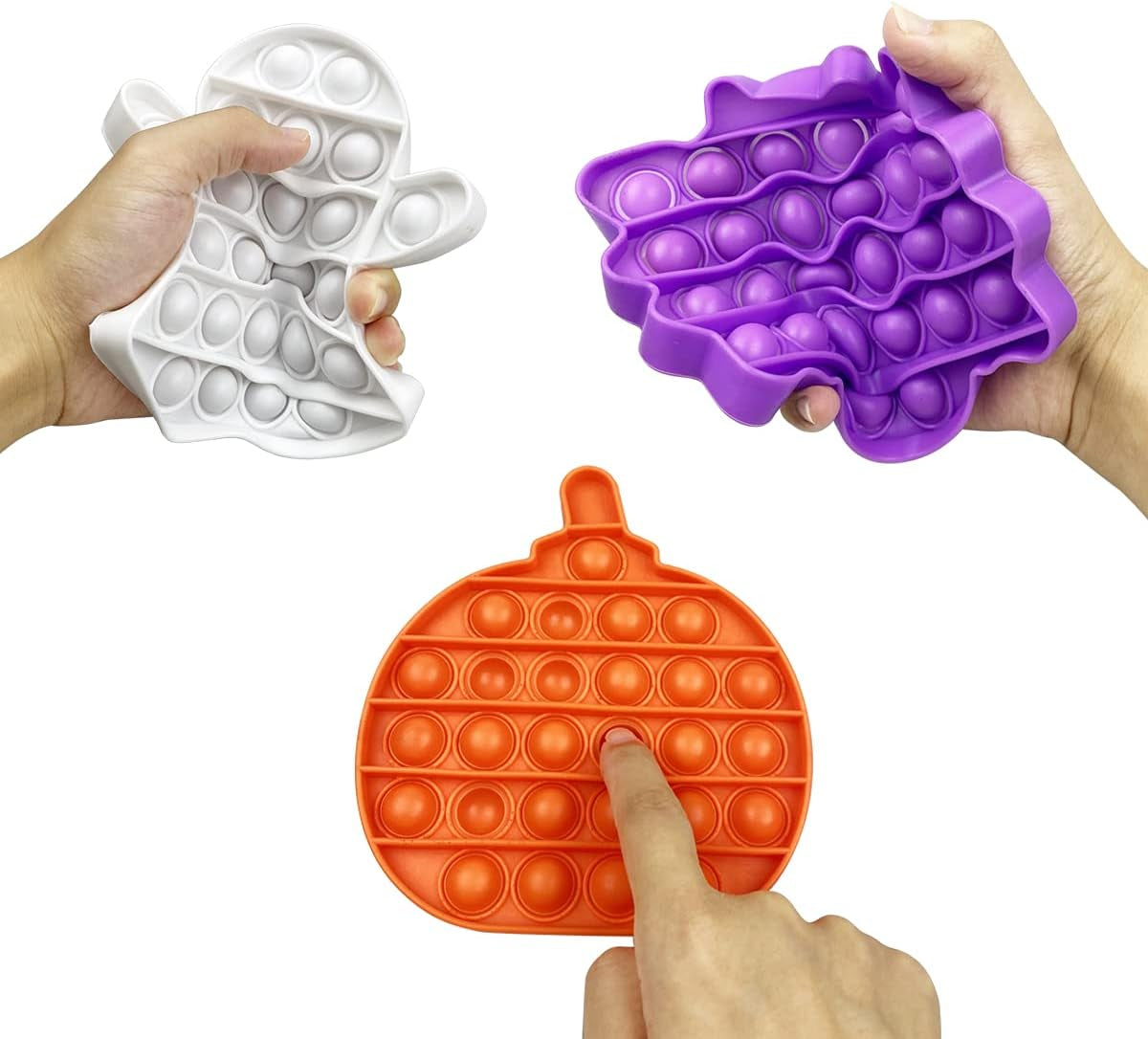 4 Pack Halloween Fidget Sensory Pop Toys Packs for Kids Girls Boys Halloween Party Favors Halloween Treat Bags Gifts Stress Relief