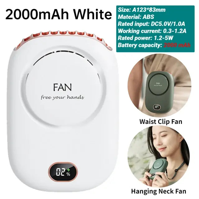 Portable Waist Fan with USB Rechargeable Design