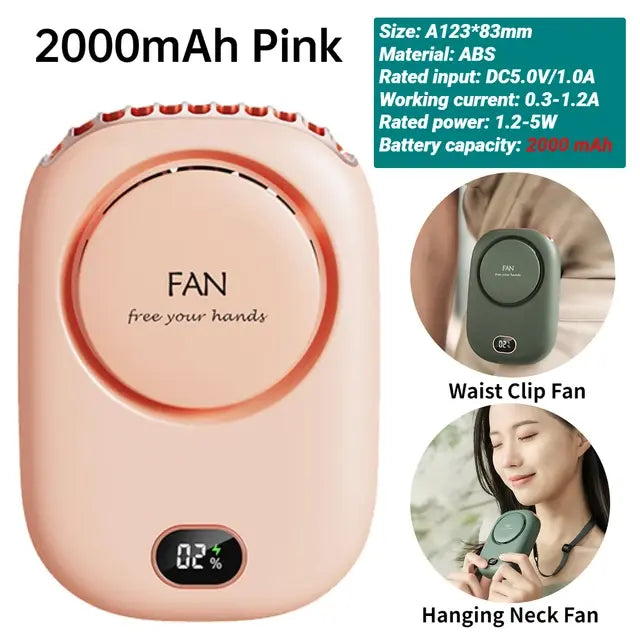 Portable Waist Fan with USB Rechargeable Design