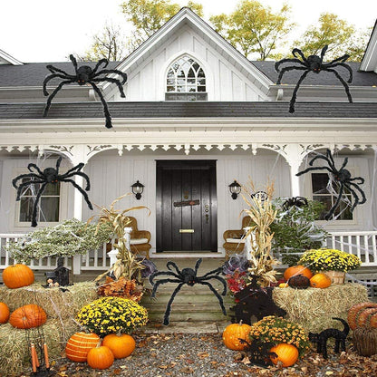 2 Pack Giant Spider for Halloween Decoration, 55 Inch Halloween Spider for Indoor Outdoor Yard Halloween Decoration Fake Spider Scary Furry Spider Props