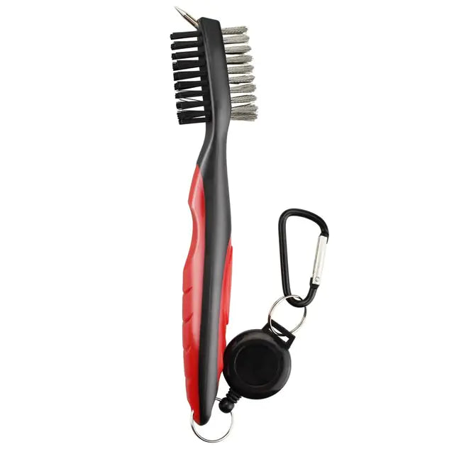 Golf Cleaning Brush For Club With Carabiner Groove Sharpene